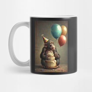 Chimpanzee Birthday Party Card Mug